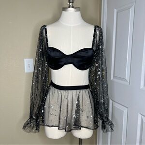 iHEARTRAVES NWOT star mesh set